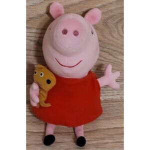 Peppa Pig Plush Toy Holding Teddy TY Plush Toy Pre-owned Stuffed Animals